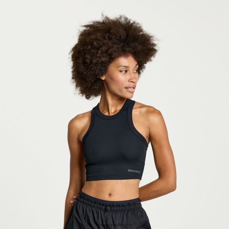 Saucony Women Elevate Crop Top Black 0066X772
