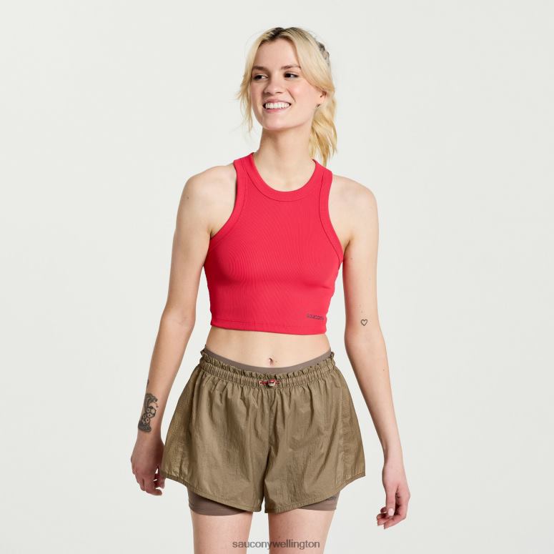 Saucony Women Elevate Crop Top Rose 0066X771