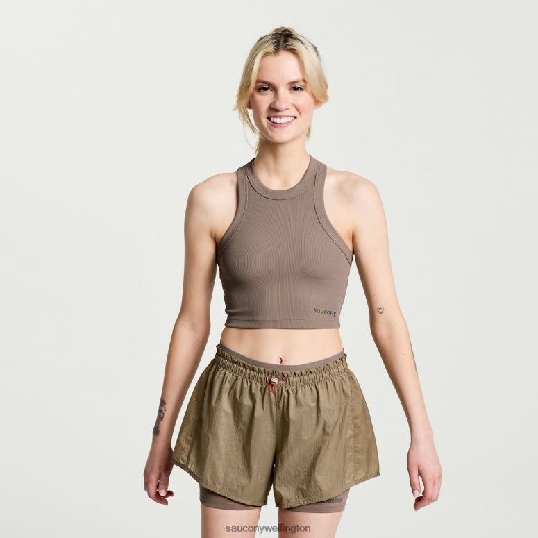 Saucony Women Elevate Crop Top Umber 0066X773