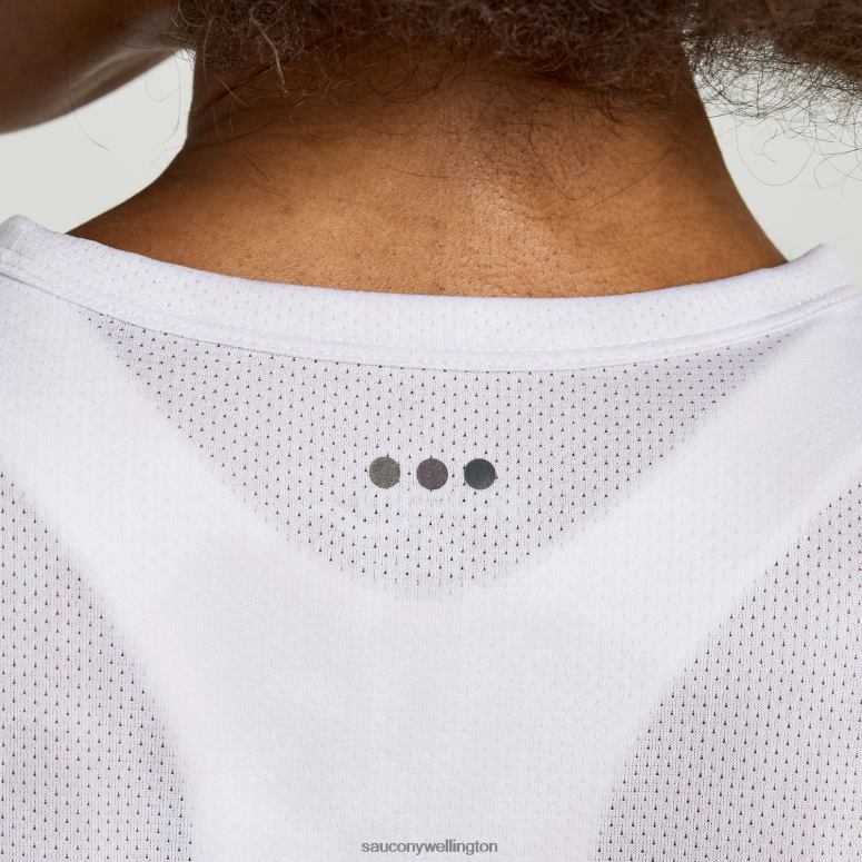 Saucony Women Elevate Short Sleeve White Tie-Dye Print 0066X770