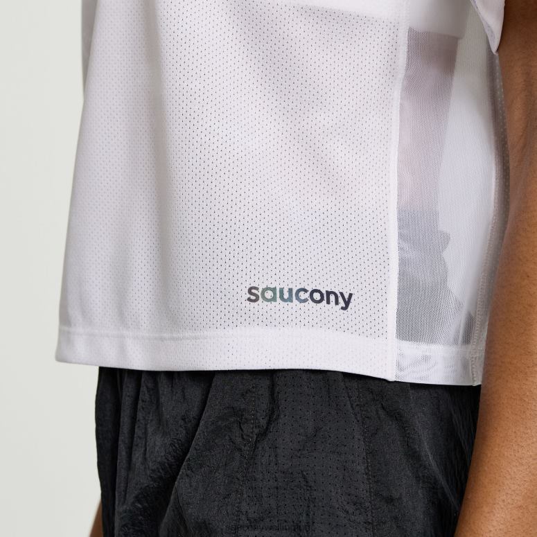 Saucony Women Elevate Short Sleeve White Tie-Dye Print 0066X770