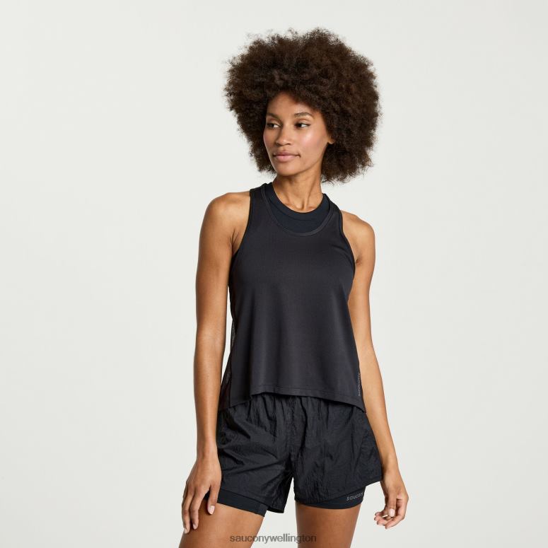 Saucony Women Elevate Tank Top Black 0066X750