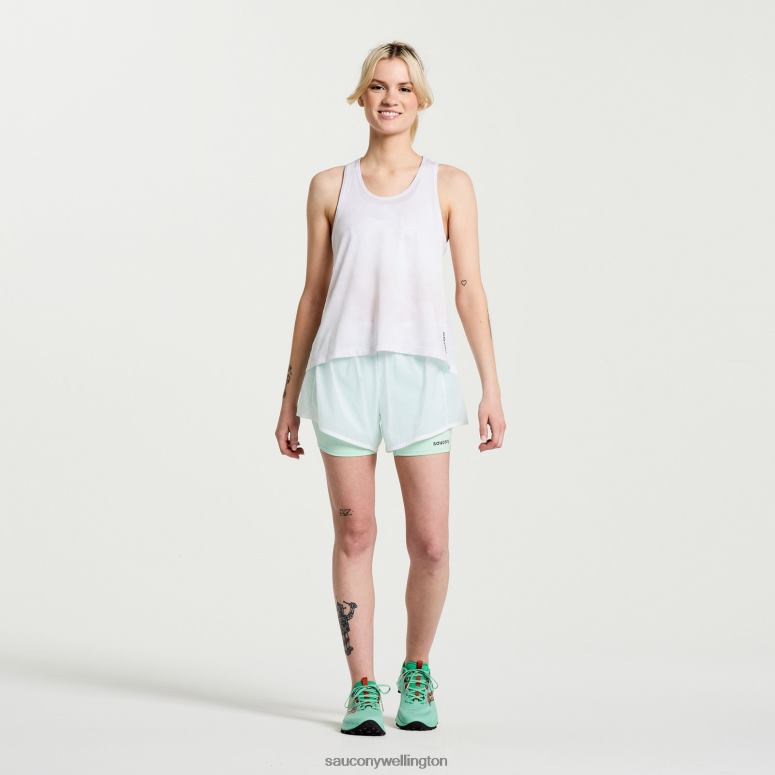 Saucony Women Elevate Tank Top White Tie-Dye Print 0066X751