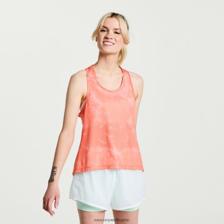 Saucony Women Elevate Tank Top Zenith Tie-Dye Print 0066X749
