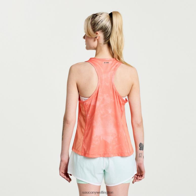 Saucony Women Elevate Tank Top Zenith Tie-Dye Print 0066X749