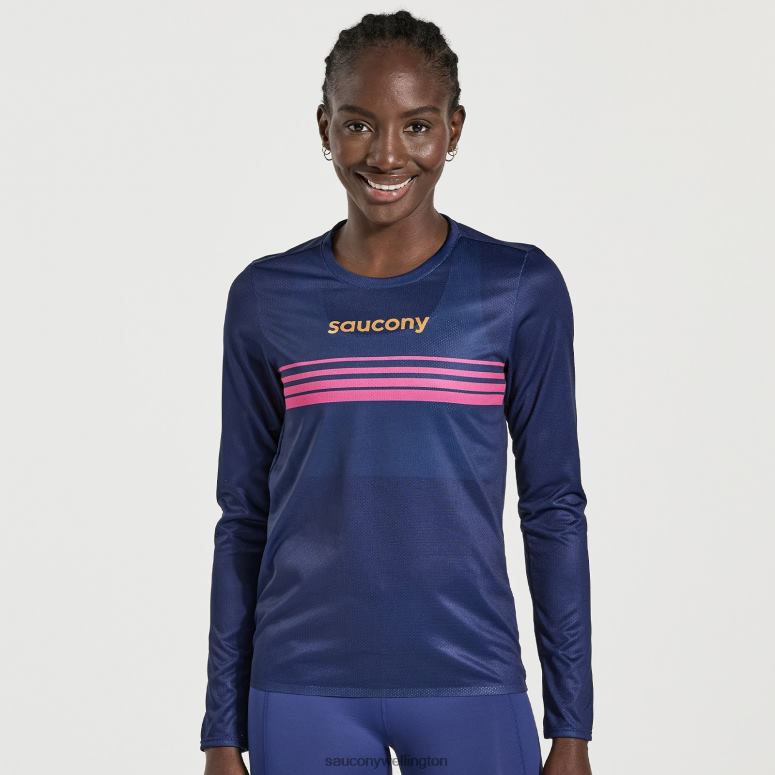Saucony Women Elite Long Sleeve Sodalite 0066X762
