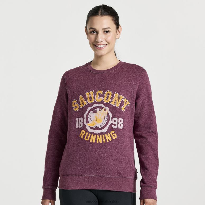 Saucony Women Rested Crewneck Stone Heather 0066X782