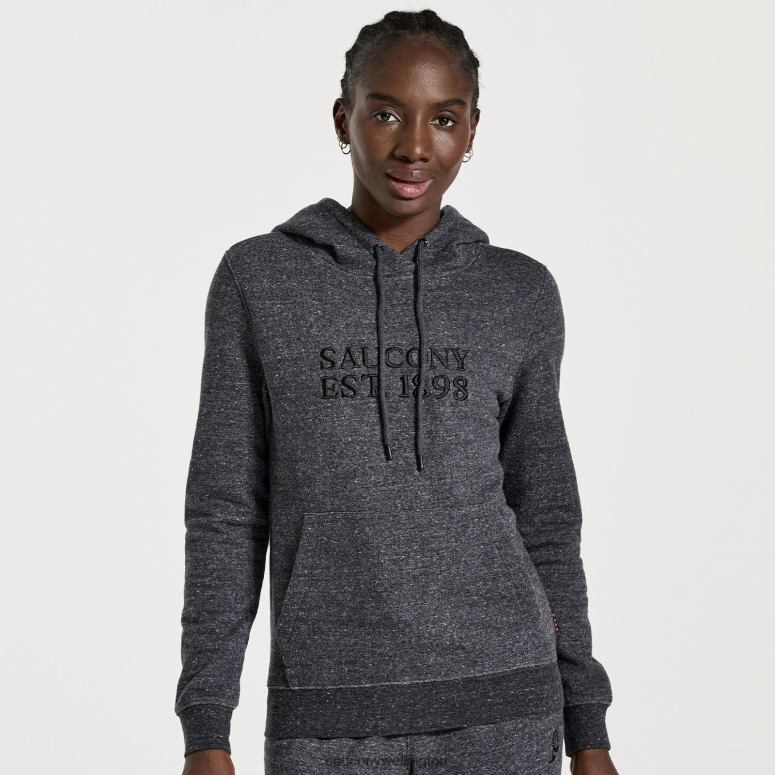 Saucony Women Rested Hoodie Black Heather 0066X795