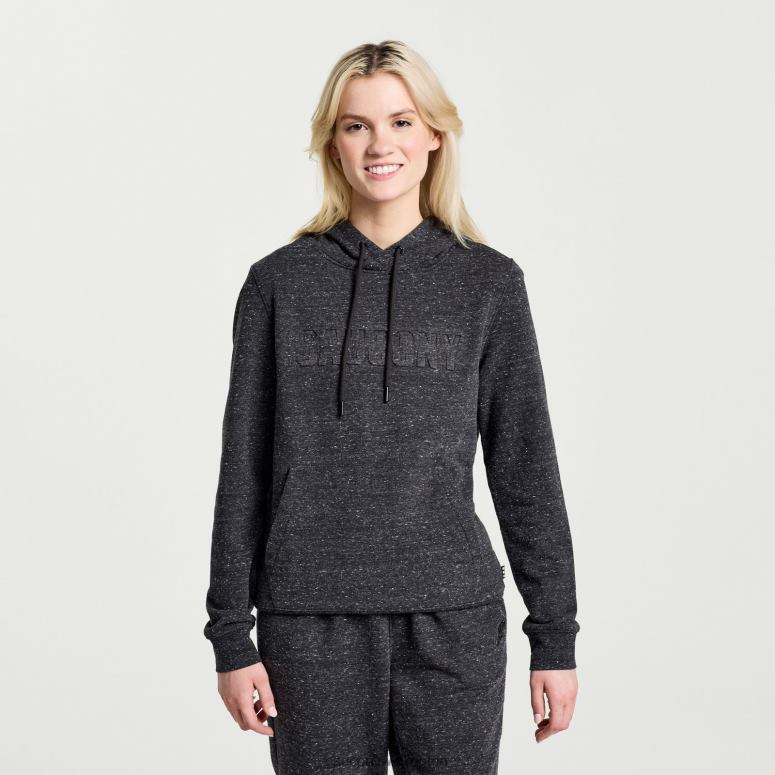 Saucony Women Rested Hoodie Black Heather Graphic 0066X794