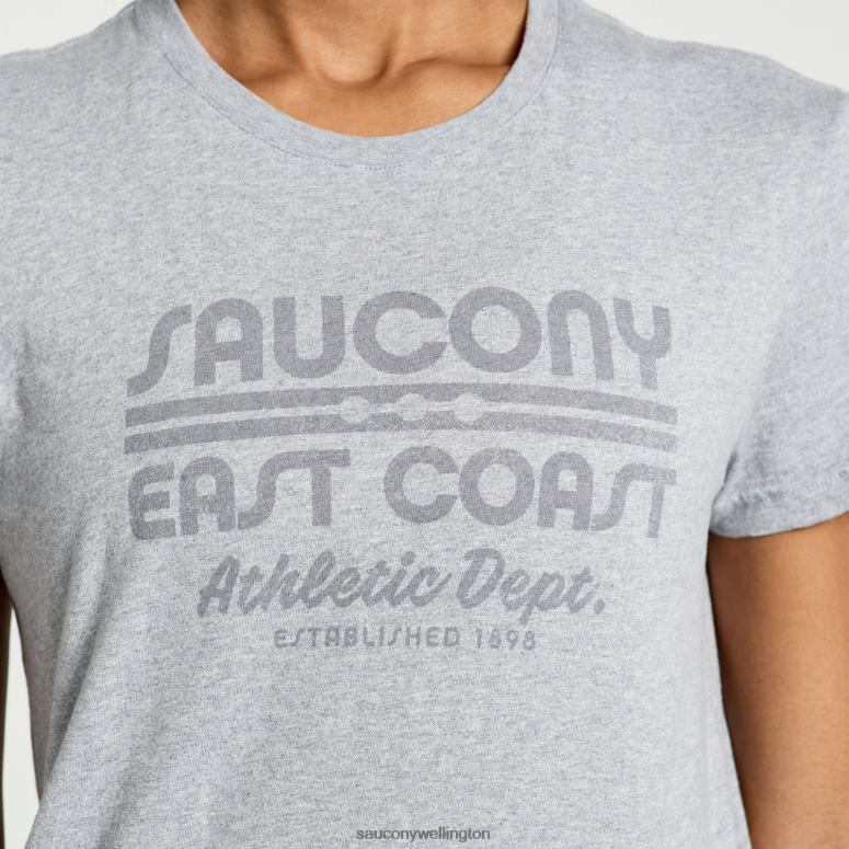 Saucony Women Rested T-Shirt Light Grey Heather Graphic 0066X788