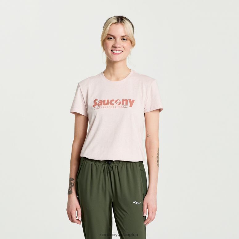 Saucony Women Rested T-Shirt Sepia Rose Heather Graphic 0066X785