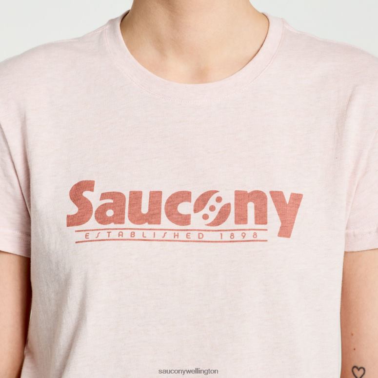 Saucony Women Rested T-Shirt Sepia Rose Heather Graphic 0066X785