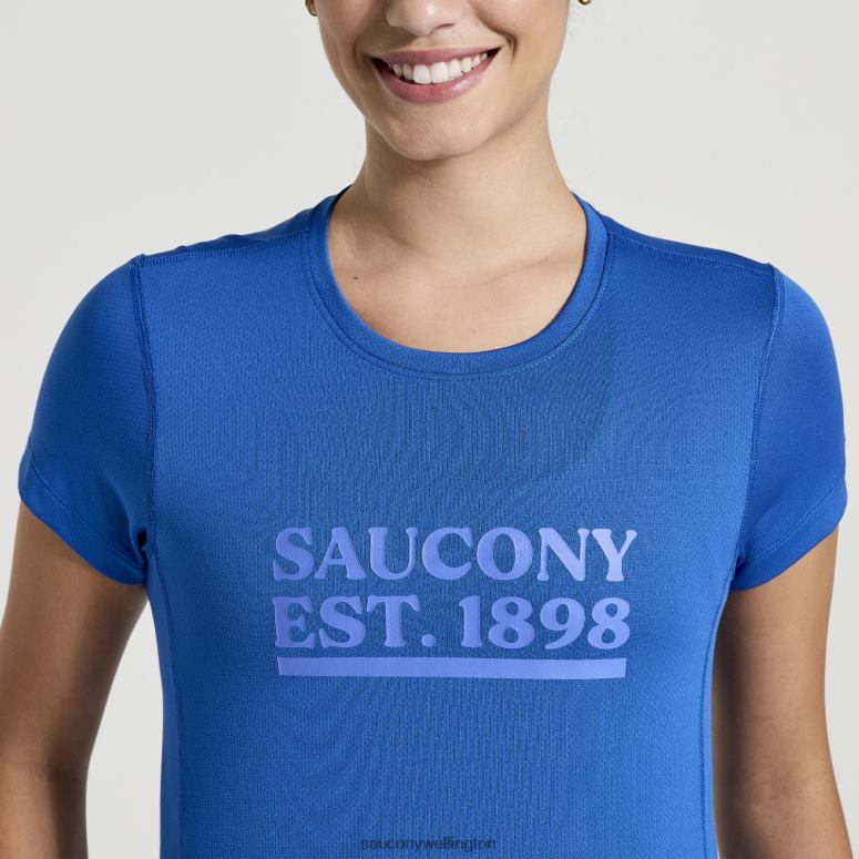 Saucony Women Stopwatch Graphic Short Sleeve Pool Graphic 0066X739