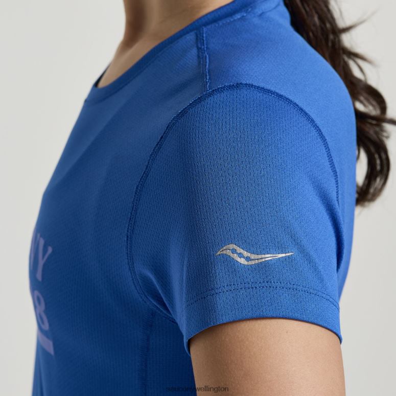 Saucony Women Stopwatch Graphic Short Sleeve Pool Graphic 0066X739