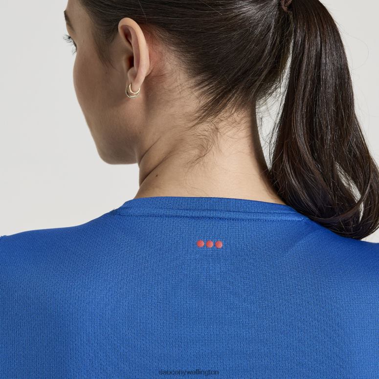 Saucony Women Stopwatch Graphic Short Sleeve Pool Graphic 0066X739