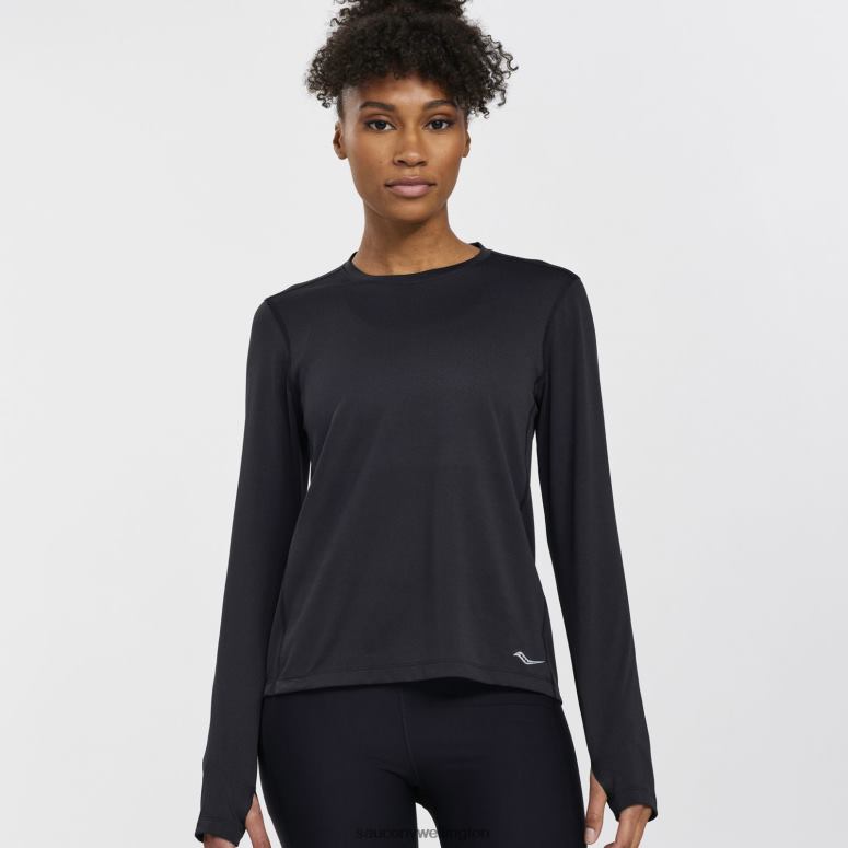 Saucony Women Stopwatch Long Sleeve Black 0066X741
