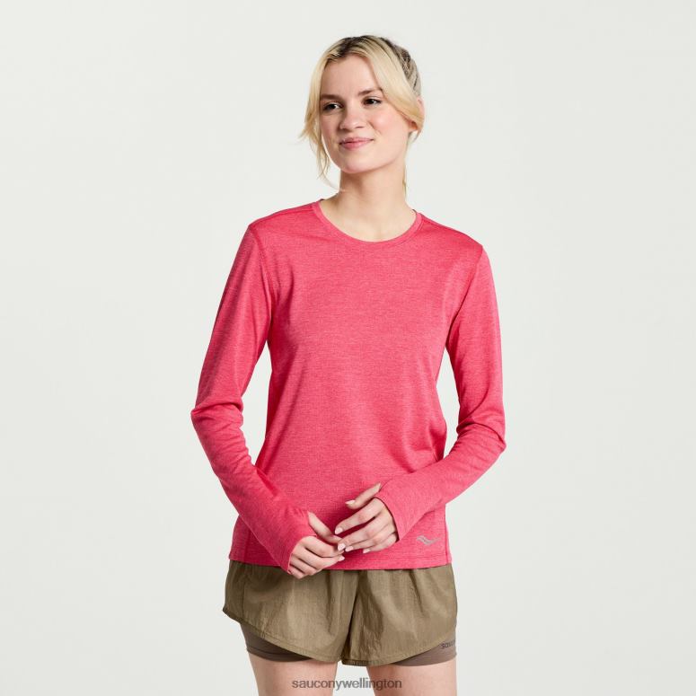 Saucony Women Stopwatch Long Sleeve Rose Heather 0066X746