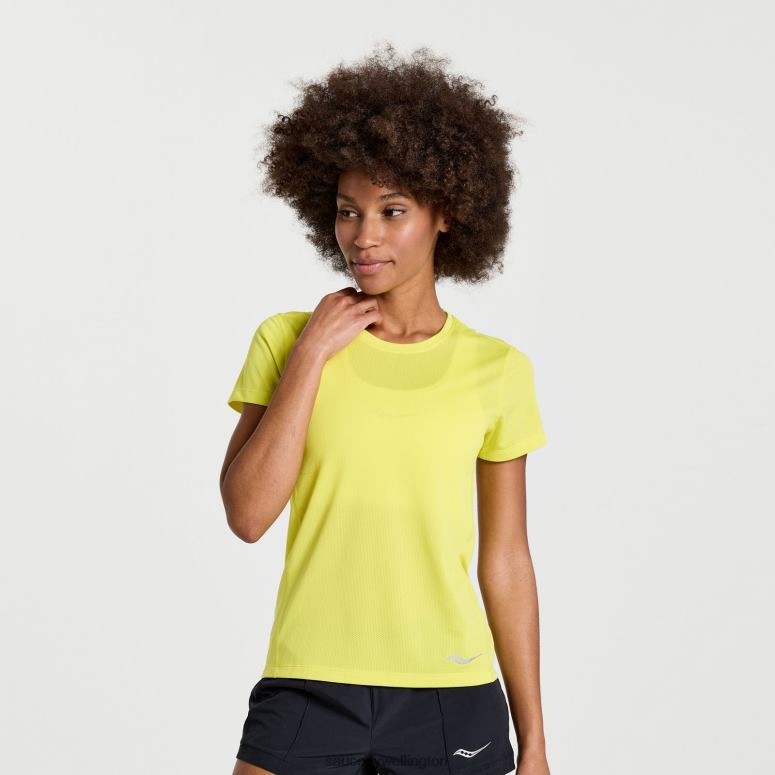 Saucony Women Stopwatch Short Sleeve Citron 0066X730