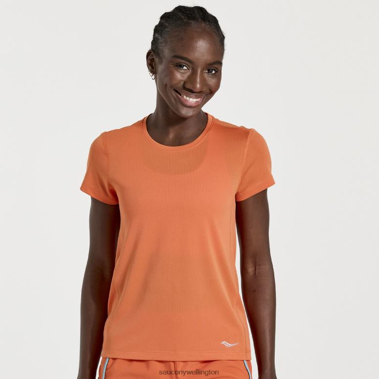 Saucony Women Stopwatch Short Sleeve Ember 0066X731