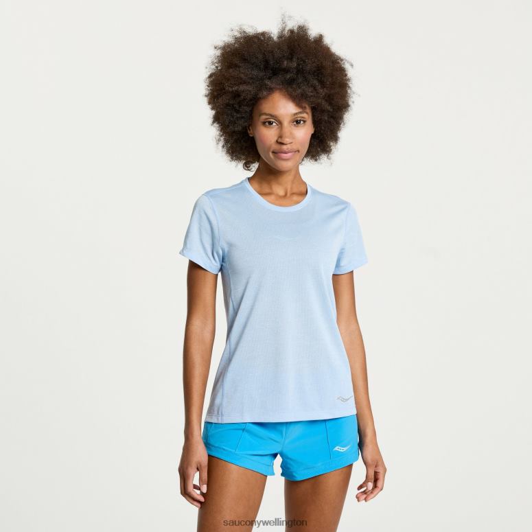 Saucony Women Stopwatch Short Sleeve Ether Heather 0066X727