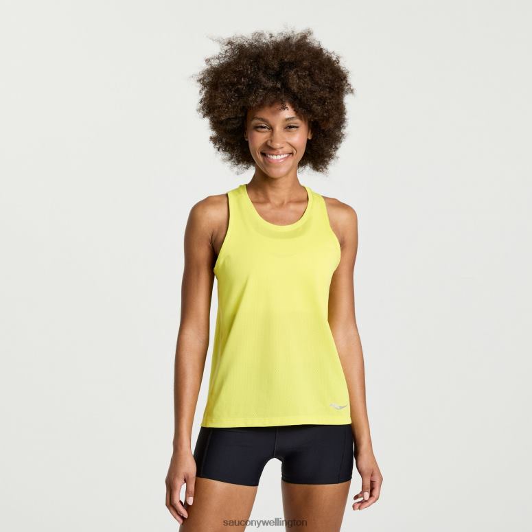 Saucony Women Stopwatch Singlet Citron 0066X718
