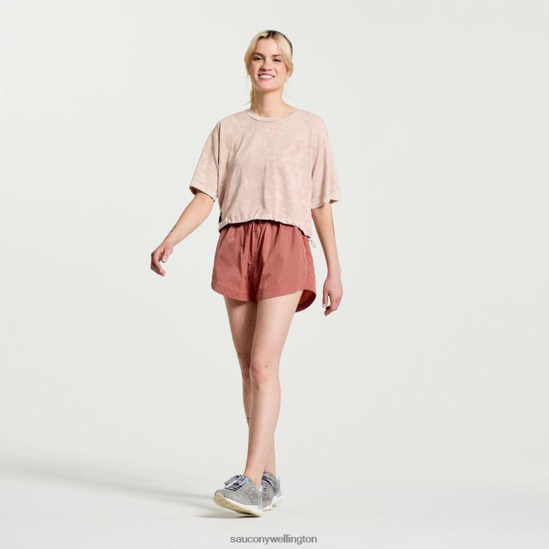 Saucony Women Unwind Crop Short Sleeve Sepia Rose 0066X765