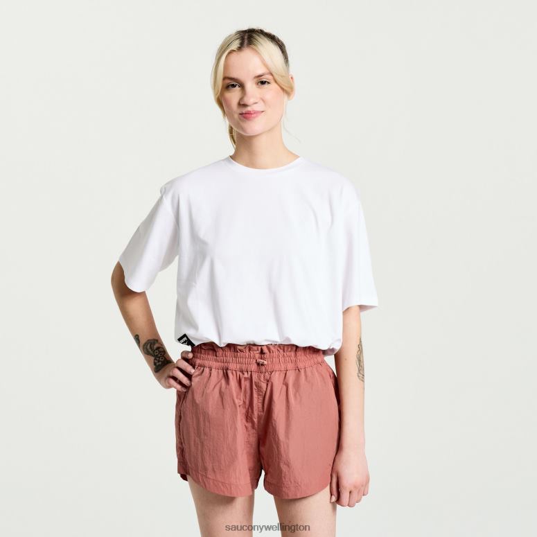 Saucony Women Unwind Crop Short Sleeve White 0066X767