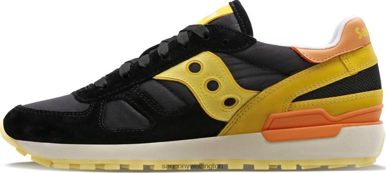 Saucony Women Shadow Original Soft and Shiny Black/Yellow 0066X705