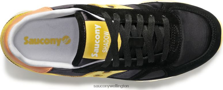 Saucony Women Shadow Original Soft and Shiny Black/Yellow 0066X705