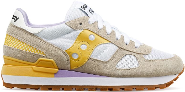 Saucony Women Shadow Original White/Yellow 0066X685