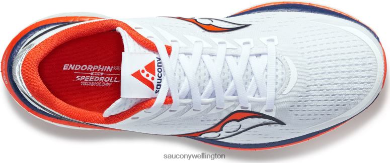 Saucony Women Boston Endorphin Speed 3 White/Navy 0066X597