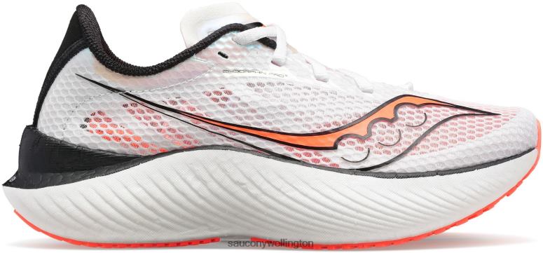 Saucony Women Endorphin Pro 3 White/Black/ViZiRed 0066X555