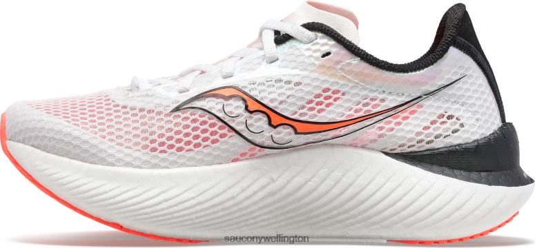 Saucony Women Endorphin Pro 3 White/Black/ViZiRed 0066X555