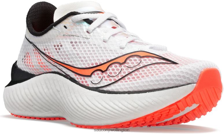 Saucony Women Endorphin Pro 3 White/Black/ViZiRed 0066X555