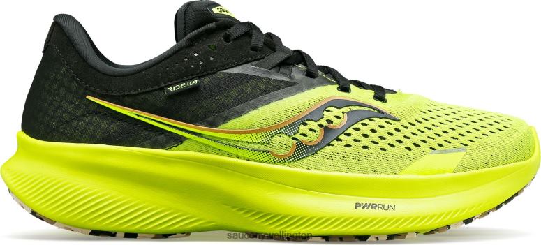 Saucony Women Ride 16 Citron/Black 0066X503